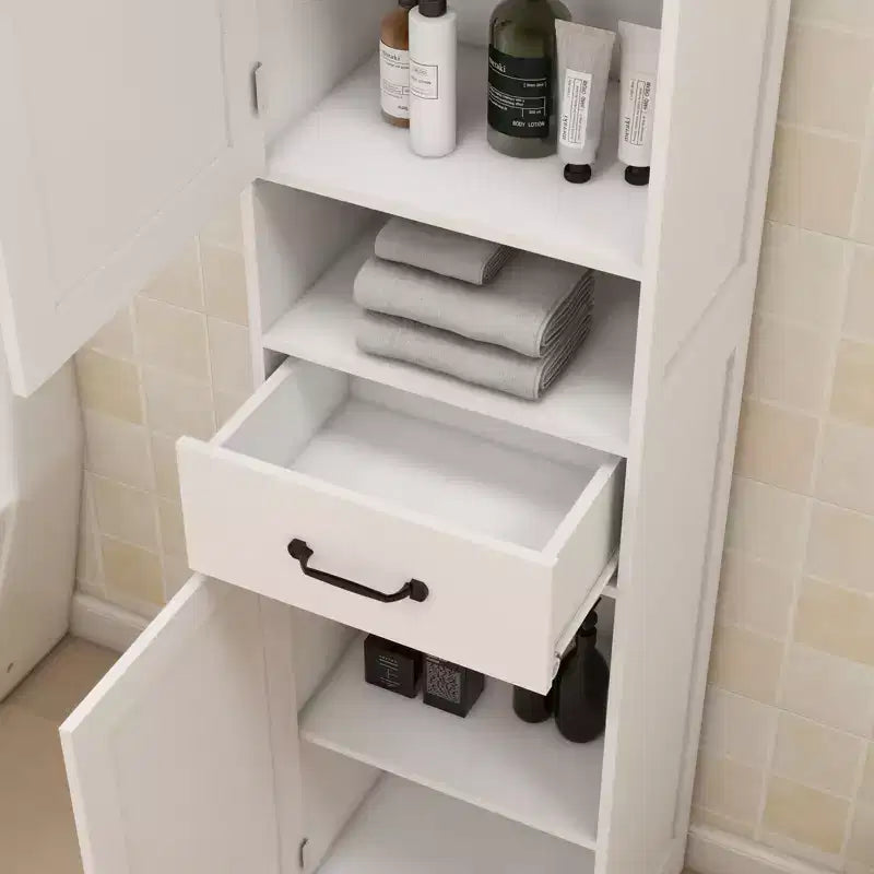 Meuble de Rangement Haut de Salle de Bain Homy Casa avec Tiroir et Doubles Portes, Blanc