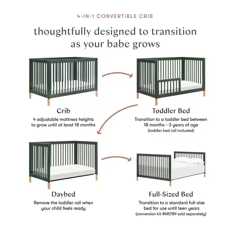 Babyletto Gelato 4-in-1 Convertible Crib with Toddler Bed Conversion Kit