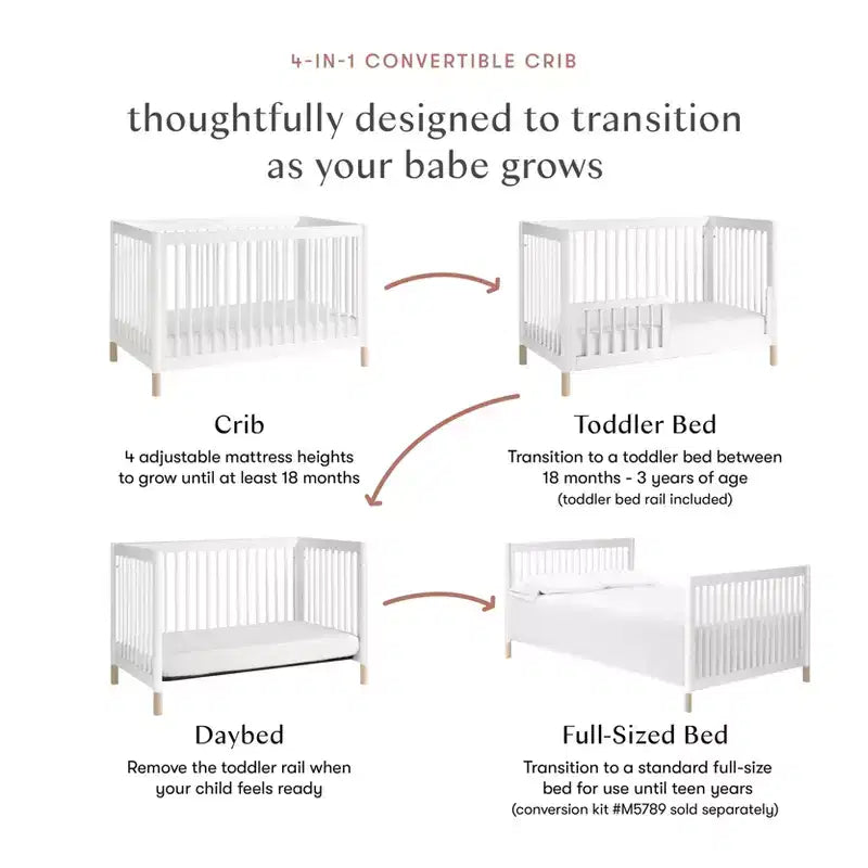 Babyletto Gelato 4-in-1 Convertible Crib with Toddler Bed Conversion Kit