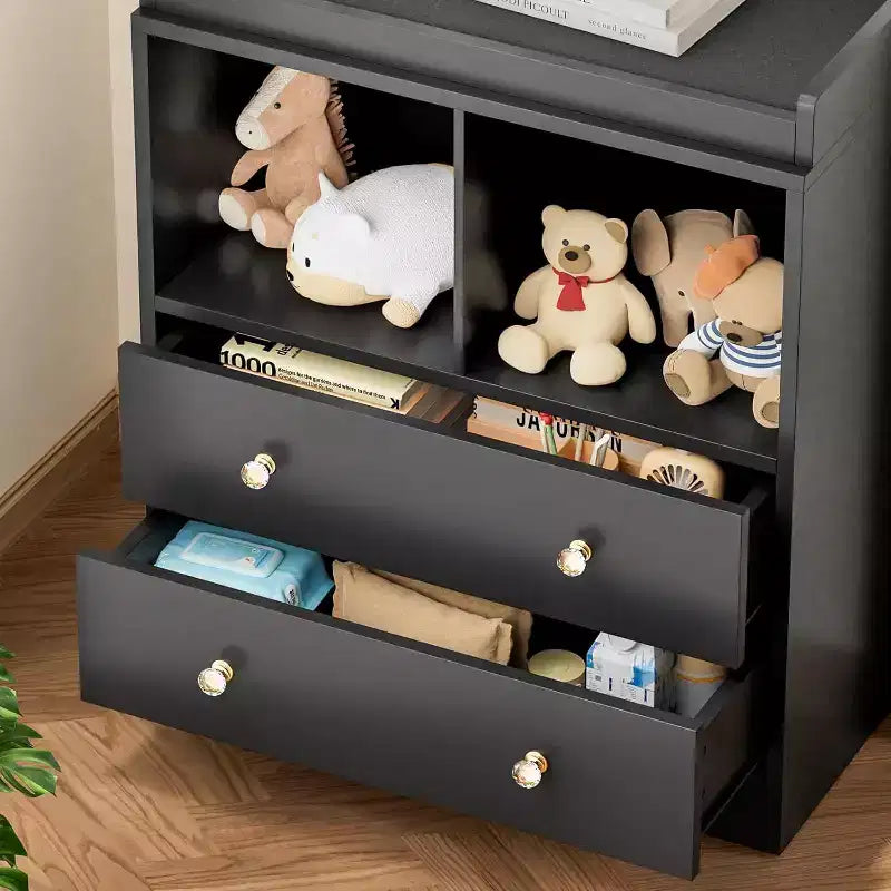 Baby Changing Table  Modern 2-Drawer Nursery Dresser with Changing Pad for Kids Room (1-Piece)