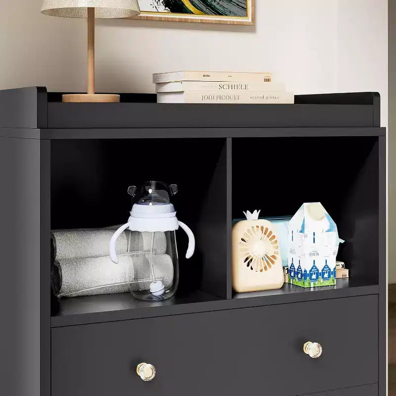Baby Changing Table  Modern 2-Drawer Nursery Dresser with Changing Pad for Kids Room (1-Piece)