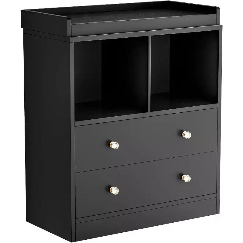 Baby Changing Table  Modern 2-Drawer Nursery Dresser with Changing Pad for Kids Room (1-Piece)