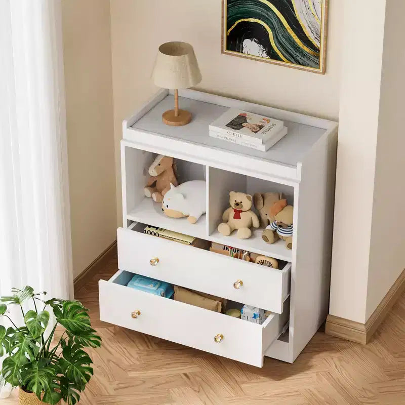 Baby Changing Table  Modern 2-Drawer Nursery Dresser with Changing Pad for Kids Room (1-Piece)