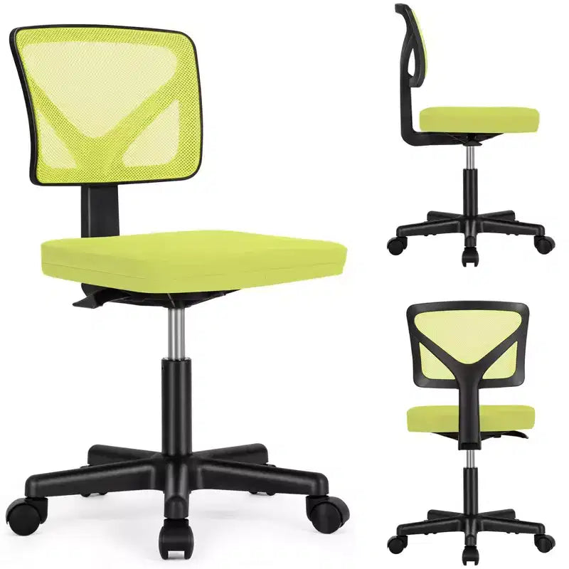 Okak Low-Back Mesh Office Chair with Armless Design, Computer Chair with Lumbar Support, Desk Chair for Study, Reading Room, Office