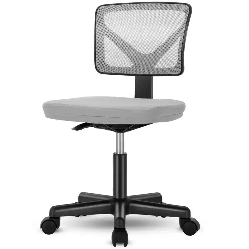 Okak Low-Back Mesh Office Chair with Armless Design, Computer Chair with Lumbar Support, Desk Chair for Study, Reading Room, Office
