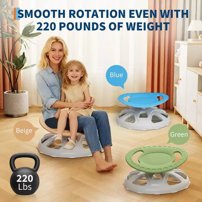 COZONY Kids Sensory Swivel Chair, Spinning Chair with Safety Handle & Non-Slip Base, Balance Training Chair for Body Coordination & Focus