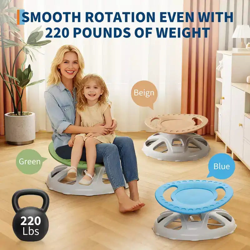COZONY Kids Sensory Swivel Chair, Spinning Chair with Safety Handle & Non-Slip Base, Balance Training Chair for Body Coordination & Focus