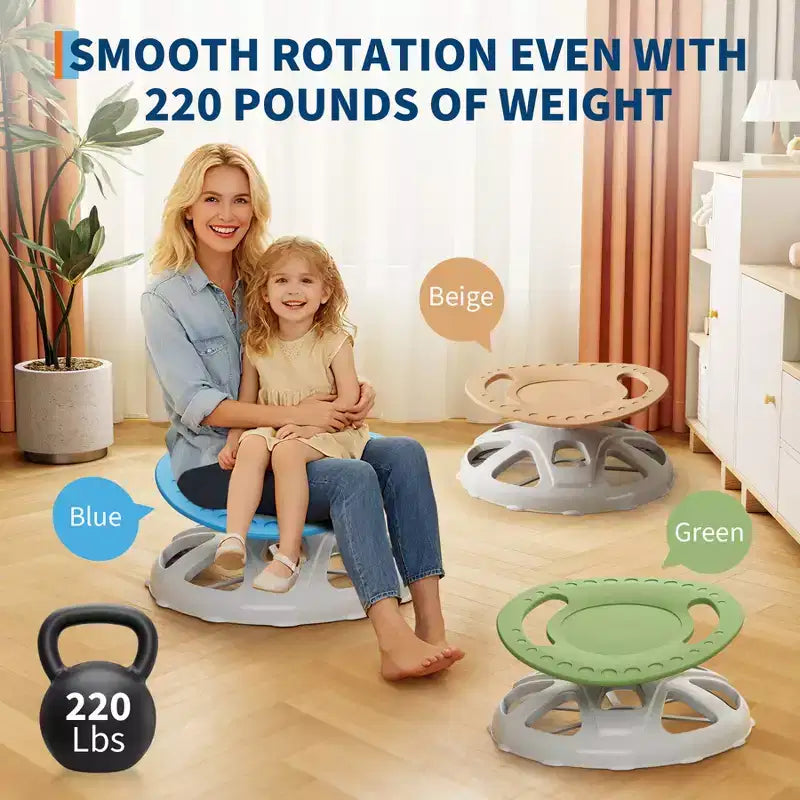 COZONY Kids Sensory Swivel Chair, Spinning Chair with Safety Handle & Non-Slip Base, Balance Training Chair for Body Coordination & Focus