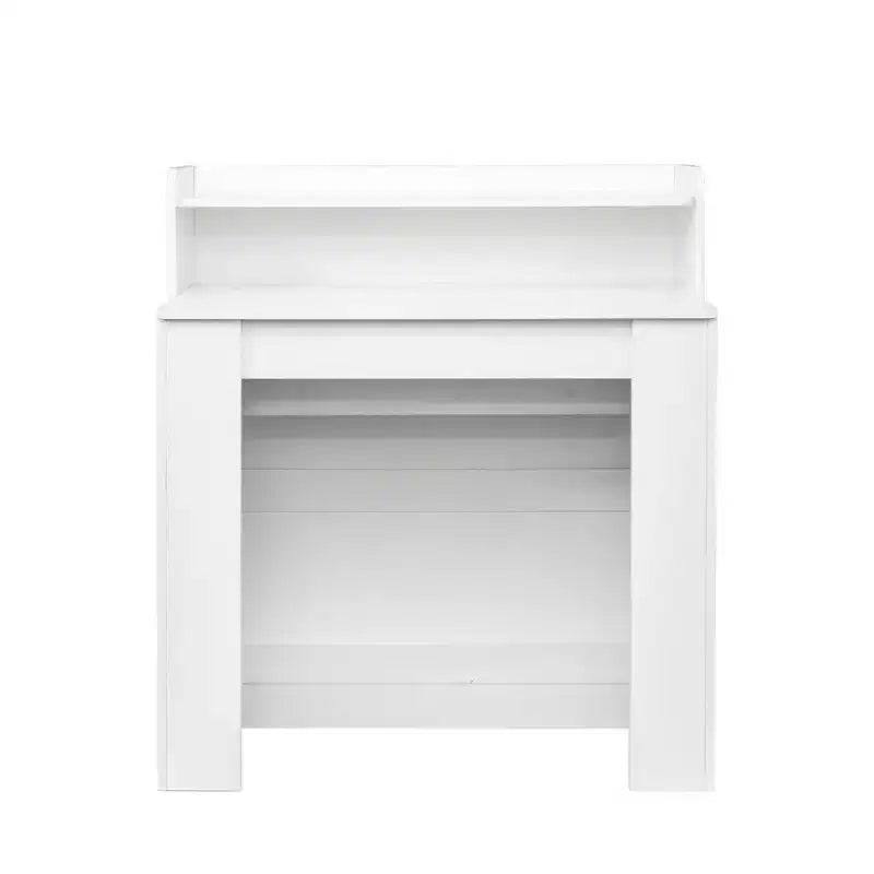 JVNOXK 95.43 inTable à Manger Multifonctionnelle Moderne, Extensible et Pliable avec Rangement, Adaptée au Salon ou à la Salle à Manger, Blanc