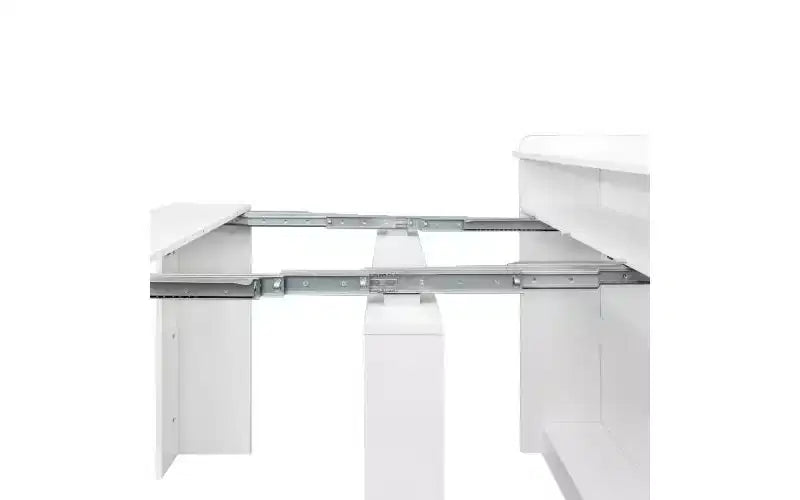 JVNOXK 95.43 inTable à Manger Multifonctionnelle Moderne, Extensible et Pliable avec Rangement, Adaptée au Salon ou à la Salle à Manger, Blanc