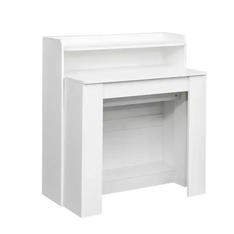 JVNOXK 95.43 inTable à Manger Multifonctionnelle Moderne, Extensible et Pliable avec Rangement, Adaptée au Salon ou à la Salle à Manger, Blanc