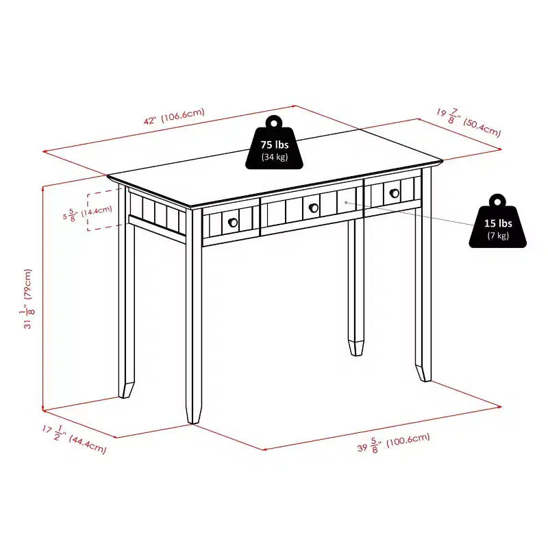 HomeStock 30 in.H Brown Color Particle Board Computer Desks with Open Storage Shelf