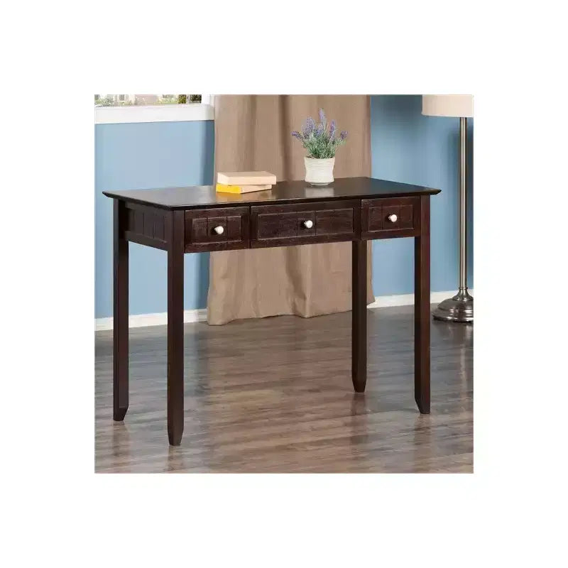 HomeStock 30 in.H Brown Color Particle Board Computer Desks with Open Storage Shelf