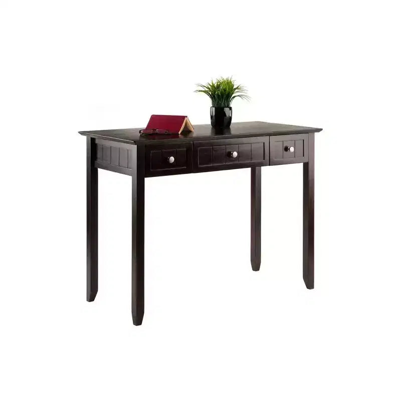 HomeStock 30 in.H Brown Color Particle Board Computer Desks with Open Storage Shelf