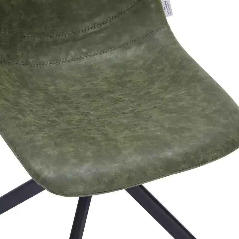 LeisureMod Markley Swivel Leather Dining Side Chair with Durable Iron Legs  Comfortable Accent Chair for Kitchen, Dining Room, or Office Set of 4