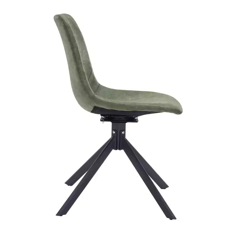 LeisureMod Markley Swivel Leather Dining Side Chair with Durable Iron Legs  Comfortable Accent Chair for Kitchen, Dining Room, or Office Set of 4