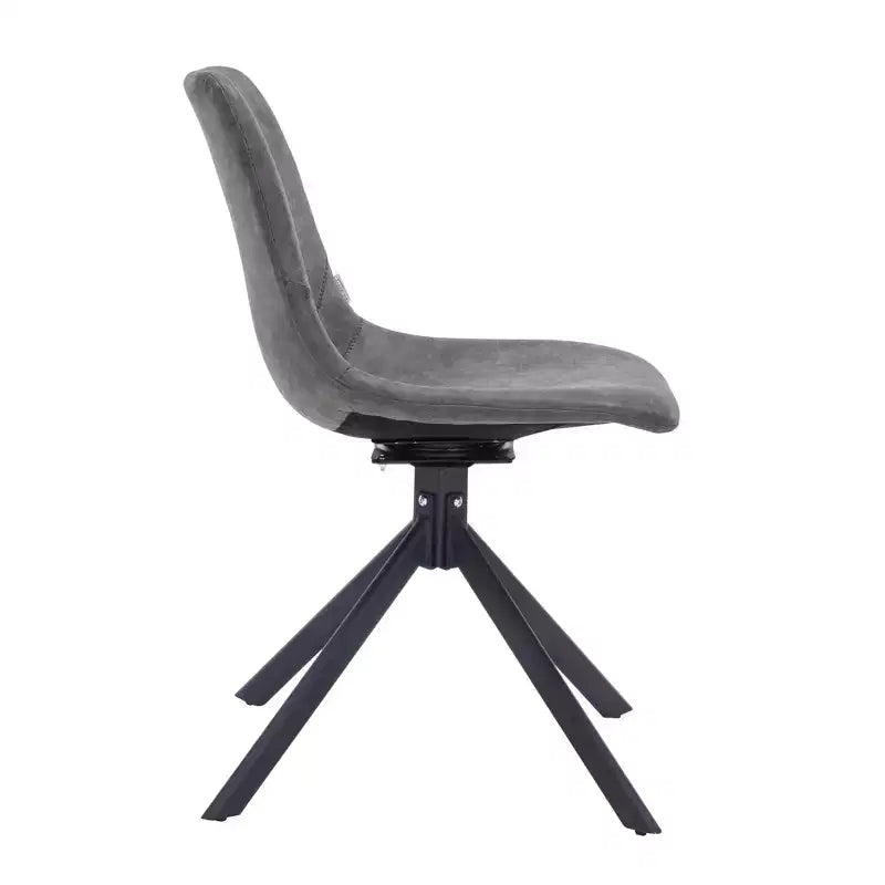 LeisureMod Markley Swivel Leather Dining Side Chair with Durable Iron Legs  Comfortable Accent Chair for Kitchen, Dining Room, or Office Set of 4