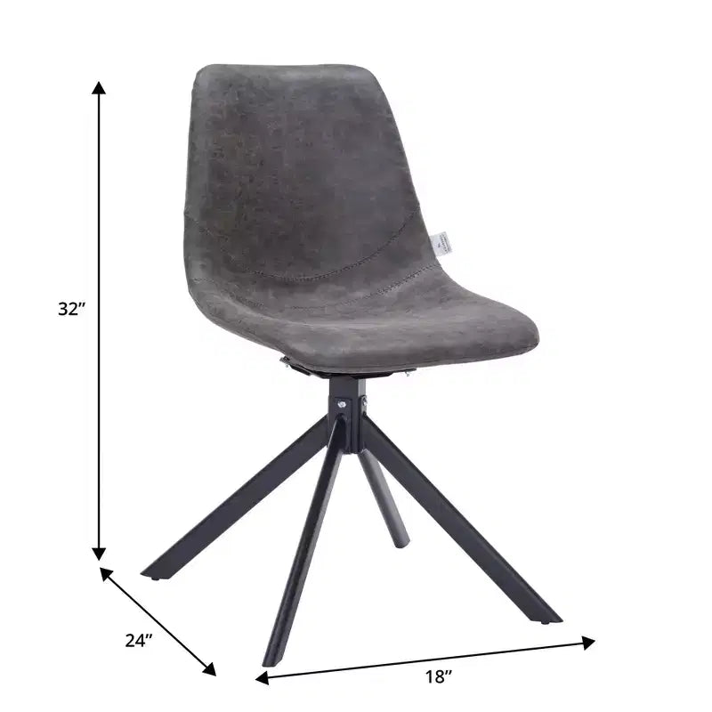 LeisureMod Markley Swivel Leather Dining Side Chair with Durable Iron Legs  Comfortable Accent Chair for Kitchen, Dining Room, or Office Set of 4