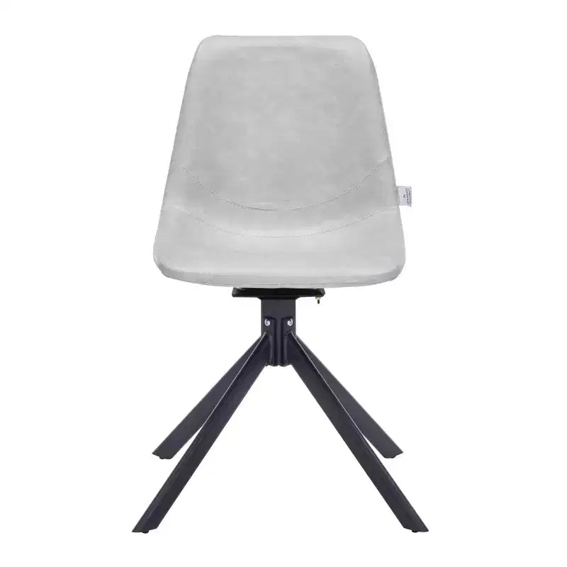 LeisureMod Markley Swivel Leather Dining Side Chair with Durable Iron Legs  Comfortable Accent Chair for Kitchen, Dining Room, or Office Set of 4