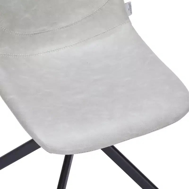 LeisureMod Markley Swivel Leather Dining Side Chair with Durable Iron Legs  Comfortable Accent Chair for Kitchen, Dining Room, or Office Set of 4