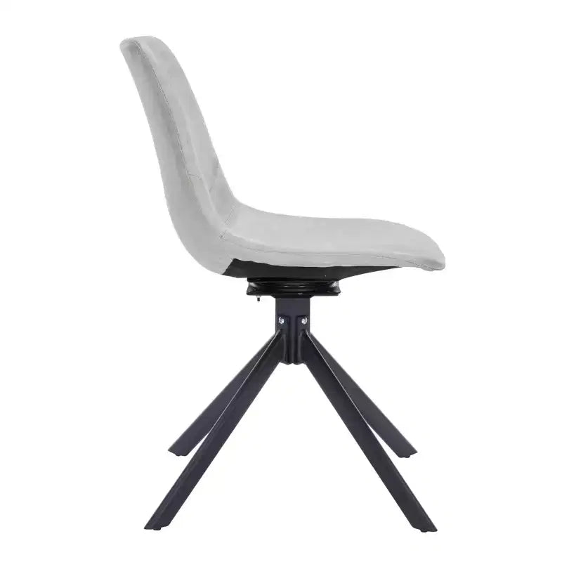 LeisureMod Markley Swivel Leather Dining Side Chair with Durable Iron Legs  Comfortable Accent Chair for Kitchen, Dining Room, or Office Set of 4
