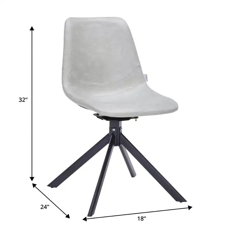 LeisureMod Markley Swivel Leather Dining Side Chair with Durable Iron Legs  Comfortable Accent Chair for Kitchen, Dining Room, or Office Set of 4