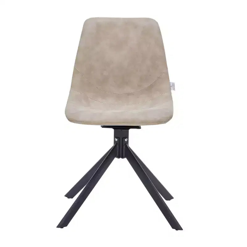 LeisureMod Markley Swivel Leather Dining Side Chair with Durable Iron Legs  Comfortable Accent Chair for Kitchen, Dining Room, or Office Set of 4