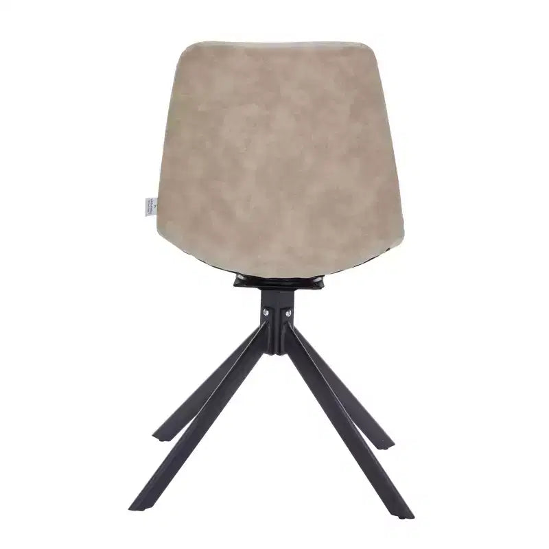 LeisureMod Markley Swivel Leather Dining Side Chair with Durable Iron Legs  Comfortable Accent Chair for Kitchen, Dining Room, or Office Set of 4