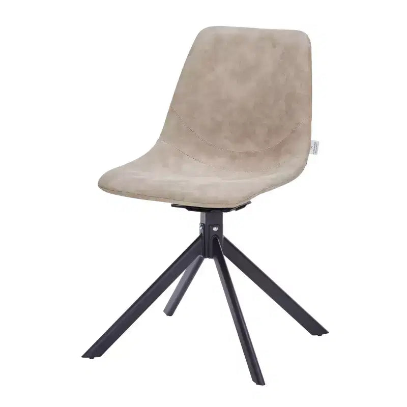 LeisureMod Markley Swivel Leather Dining Side Chair with Durable Iron Legs  Comfortable Accent Chair for Kitchen, Dining Room, or Office Set of 4