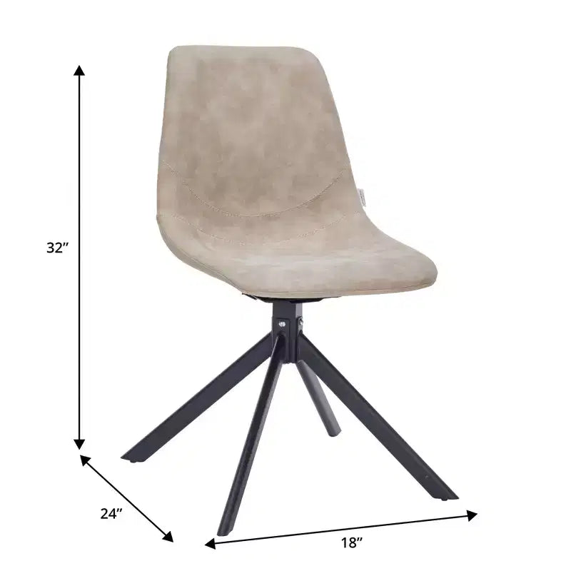 LeisureMod Markley Swivel Leather Dining Side Chair with Durable Iron Legs  Comfortable Accent Chair for Kitchen, Dining Room, or Office Set of 4