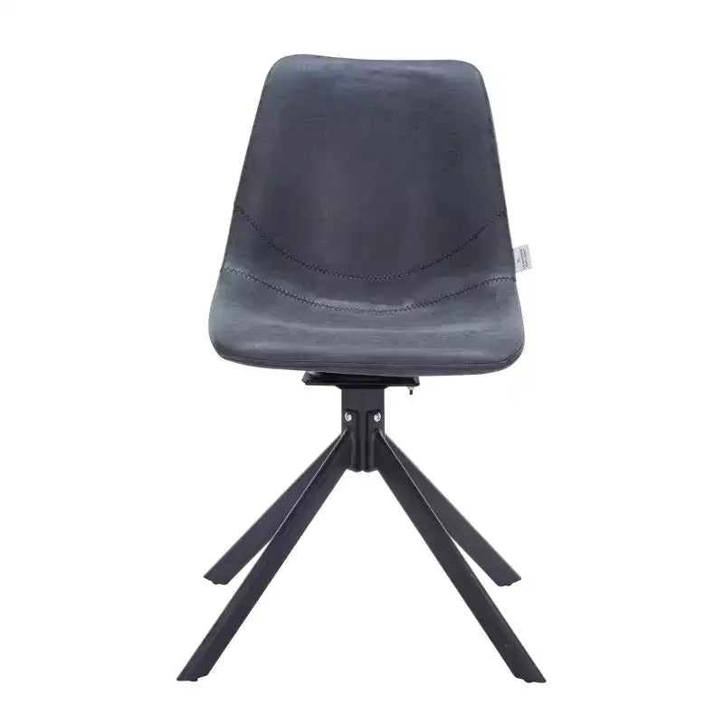 LeisureMod Markley Swivel Leather Dining Side Chair with Durable Iron Legs  Comfortable Accent Chair for Kitchen, Dining Room, or Office Set of 4