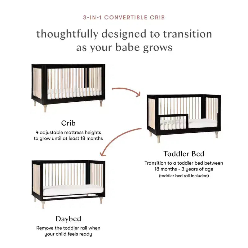 Babyletto Lolly 3-in-1 Convertible Crib with Toddler Bed Conversion Kit