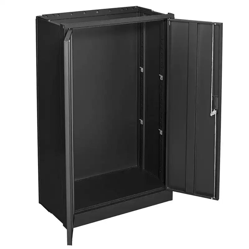 Metal Locking Doors 2 Adjustable Shelf Lockable Folding Filing Storage Cabinet for Home Office School Garage White