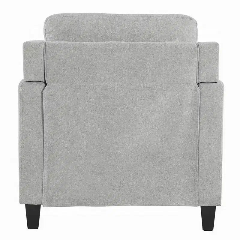 Royal Hampton Accent Chair, Track Armrest, Gray Fabric Seat w Tufted Backrest