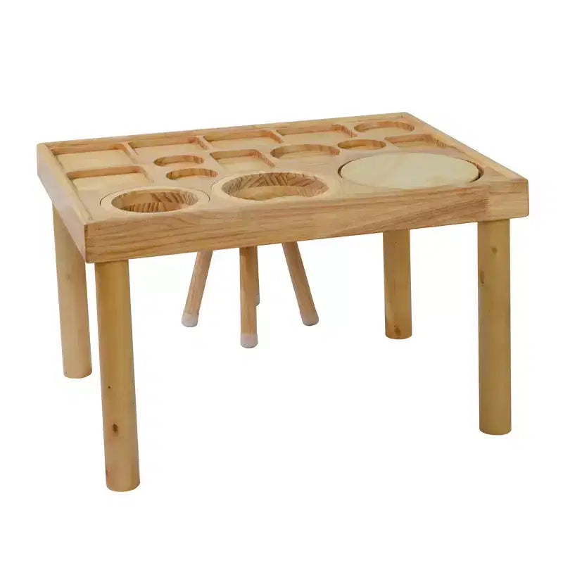 Whisen Toddler Table Chair Set, Foldable Buckets, Smooth Wipeable Surface, Easy Assembly for Indoor/Outdoor Play - Wood