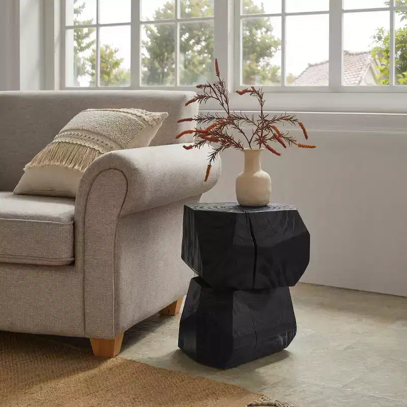 Art Leon Special Irregular Shape Solid Wood End Table Side Table