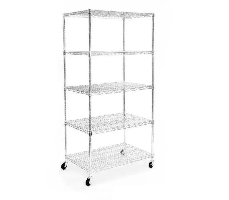 Seville Classics UltraDurable 5-Tier NSF Steel Wire Shelving Unit, 36 W x 24 D x 75 H