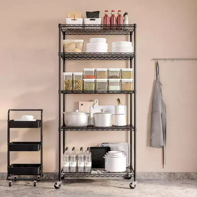 Seville Classics UltraDurable 5-Tier NSF Steel Wire Shelving Unit, 36 W x 24 D x 75 H