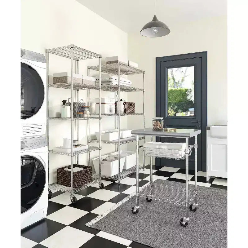 Seville Classics UltraDurable 5-Tier NSF Steel Wire Shelving Unit, 36 W x 24 D x 75 H