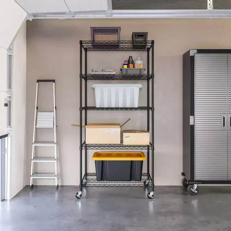 Seville Classics UltraDurable 5-Tier NSF Steel Wire Shelving Unit, 36 W x 24 D x 75 H