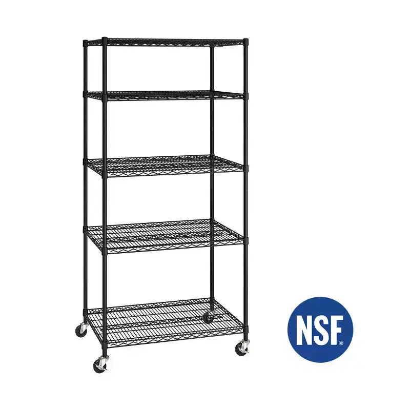 Seville Classics UltraDurable 5-Tier NSF Steel Wire Shelving Unit, 36 W x 24 D x 75 H