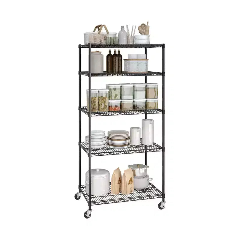 Seville Classics UltraDurable 5-Tier NSF Steel Wire Shelving Unit, 36 W x 24 D x 75 H