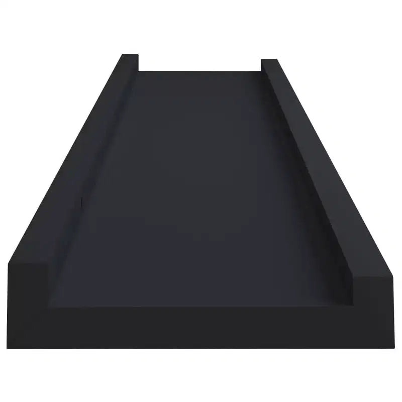 Frame Ledge Shelf Set of 2 Black MDF 15.7 x 3.5 x 1.2 in