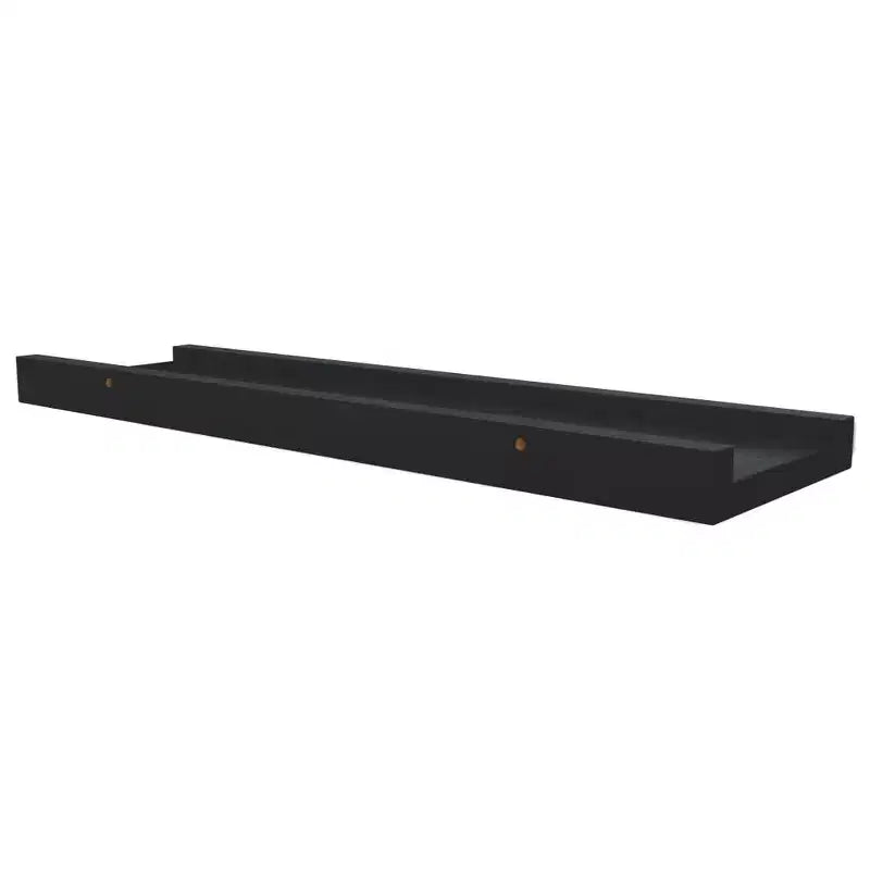 Frame Ledge Shelf Set of 2 Black MDF 15.7 x 3.5 x 1.2 in