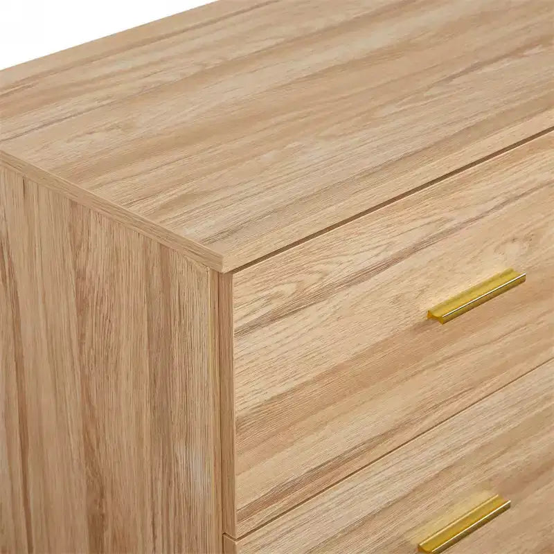 Modern Hardwood Bedroom Dresser with 9 Drawers - Spacious Storage Space, Large Drawers, Sturdy and Secure, Suitable for living Room and Bedroom.