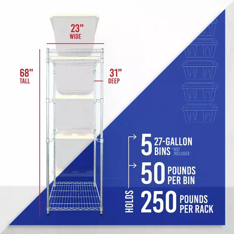 SafeRacks 27 Gallon Bin Rack