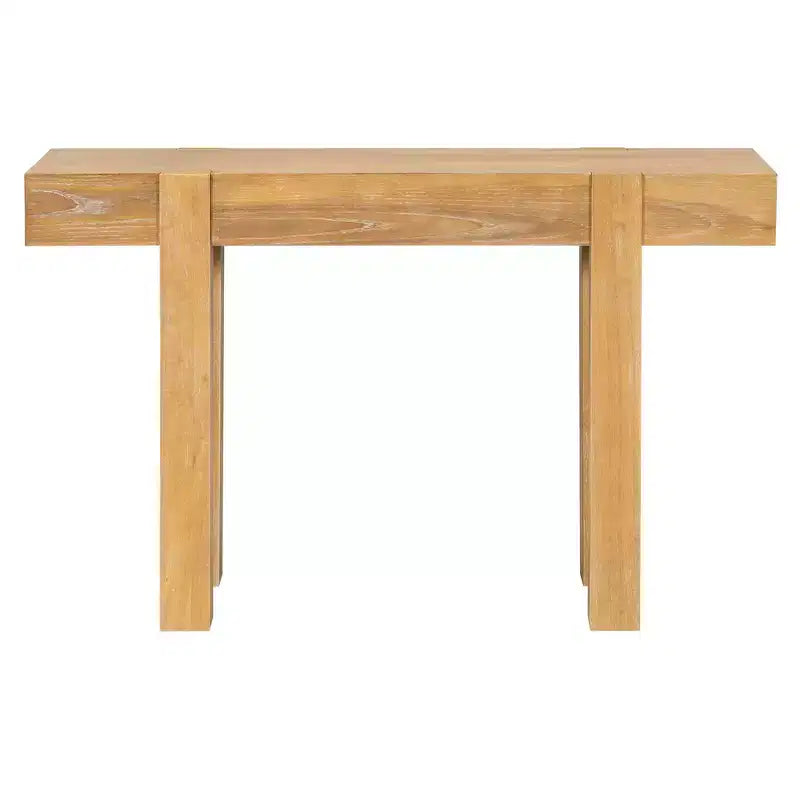 Luxystar Rustic Wood Console Table with Hidden Drawer and Side Power Outlet for Entryways, Living Rooms and Home Offices