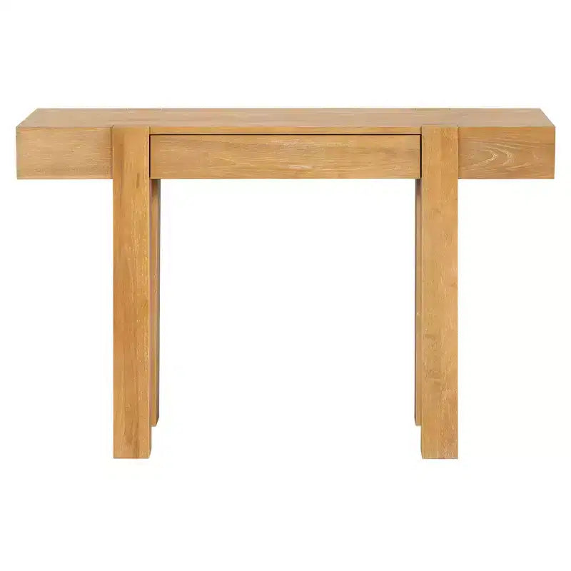 Luxystar Rustic Wood Console Table with Hidden Drawer and Side Power Outlet for Entryways, Living Rooms and Home Offices