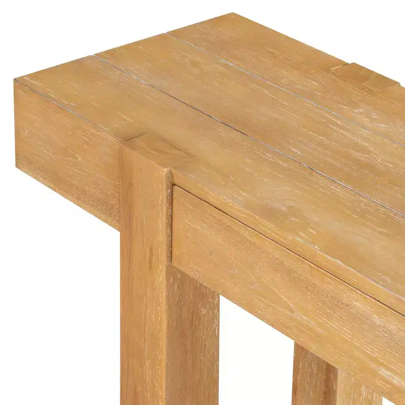 Luxystar Rustic Wood Console Table with Hidden Drawer and Side Power Outlet for Entryways, Living Rooms and Home Offices