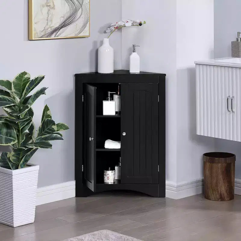 Okak Bathroom Storage Cabinet, Tall Cabinet Large Storage Cabinet with 2 Drawers and Open Shelves